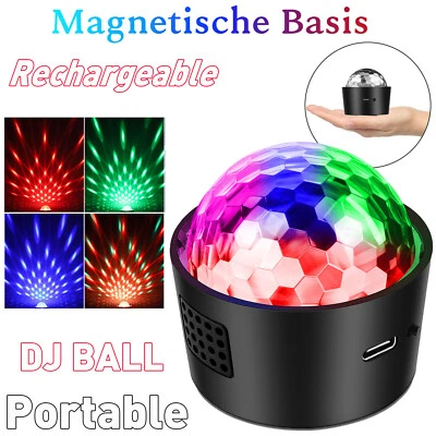 Sound Active Mini RGB LED Disco Club DJ Crystal Magic Ball Effect Stage Light US - Image 1 of 4