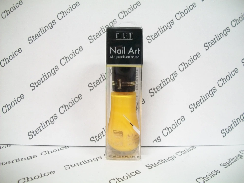 Milani Nail Art Nail Polish With Precision Brush 708 Yellow Design