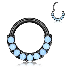 1pc Surgical Steel Nose Hoop Hinged Septem Clicker Nose Lip Ear Daith Rings 16G - Picture 1 of 20