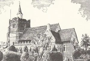 MALDON, ST MARY'S CHURCH, Essex, Drawing - Vintage POSTCARD - Foto 1 di 2