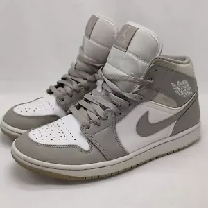 Jordan 1 Mid Linen College Grey 554724-082 Mens 9.5 - Picture 1 of 10