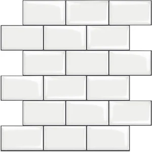 10-Sheet White Subway Tiles Peel and Stick Backsplash, Stick on Tiles Kitchen Ba - Picture 1 of 7