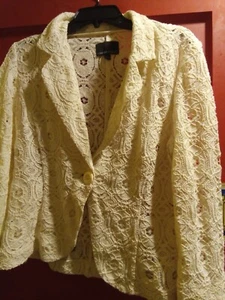 Cynthia Rowley Crochet Jacket, Sz L - Picture 1 of 3