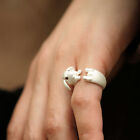 Vintage Cute Stereoscopic Rabbit Animal Open Adjustable Ring For Women Men