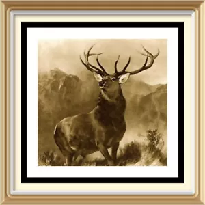 Original c1901 Antique 124yr Print MONARCH OF GLEN Stag Deer SIR EDWARD LANDSEER - Picture 1 of 2