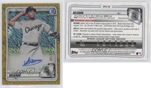 2020 Bowman Chrome Prospects Gold Shimmer Refractor /50 Lency Delgado Auto