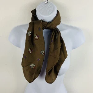 Bell Womens Square Scarf Brown Paisley VINTAGE - Picture 1 of 20