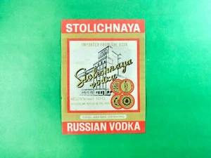 Vintage Original Vodka Label Stolichnaya Russian USSR Alсohol Collection - Picture 1 of 2