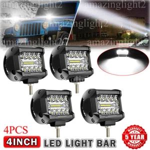 4X 4 Inch LED Work Cube Light Bar Pods fog Lamps for Pickup SUV UTV 4WD offroad - Picture 1 of 13
