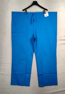 UA Scrubs Women Scrub Pants 3X Blue Cotton Blend Pull On Drawstring Workwear - Image 1 of 4
