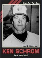 Custom Novelty Baseball Card Ken Schrom Syracuse Chiefs 
