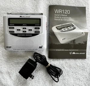 Midland WR-120 Emergency Weather Alert Radio All Hazards Alert Public Alert - Zdjęcie 1 z 3
