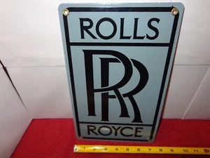 7 1/2 x 12 INCH ROLLS ROYCE AUTOMOBILES ADV. SIGN HEAVY METAL PORCELAIN # 824 - Picture 1 of 6
