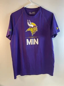 Under Armour T-Shirt Men's Size S Purple Crewneck Combine Authentic MN Vikings - Picture 1 of 9