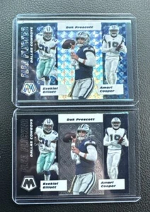 2020 Panini Mosaic Flea Flicker Silver Mosaic Prizm Ezekiel Elliott Dak Prescott - Picture 1 of 2
