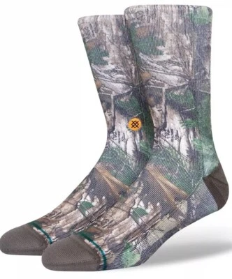 Calcetines informales STANCE X Realtree “Xtra” verdes camuflaje grandes nuevos Foto 1 de 3