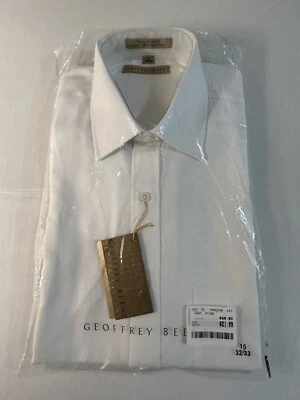 Geoffrey Beene White Oxford Size 15 (32/33) 100% Cotton - Image 1 of 4