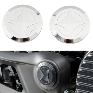2X Chrome Aluminum Frame Hole Plug Cover Set for Honda GB350 NC59 CB350S 2021-22 - Imagen 1 de 7