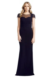 CRISTALLINI Adorn Cap Sleeve Gown Black Size 8 AU RRP 849 Formal - Picture 1 of 8