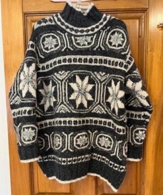 Suéter de esquí The Limited vintage tejido a mano Fair Isle copo de nieve nórdico usado en excelente estado S Foto 1 de 4