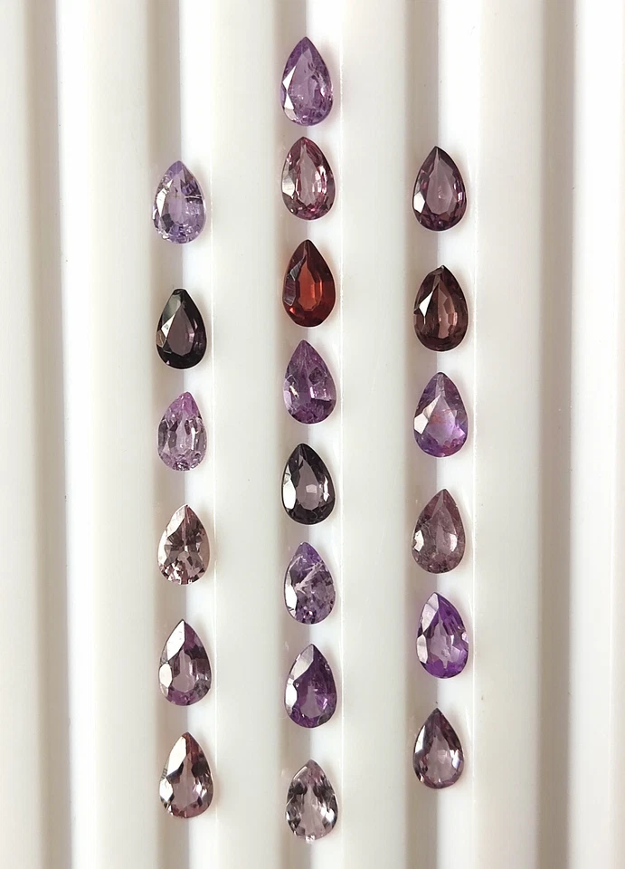 Spinel Multi Color Natural Faceted Pear Cut 5X3 mm Calibrated Gemsstone 20 Piece - Image 1 of 4