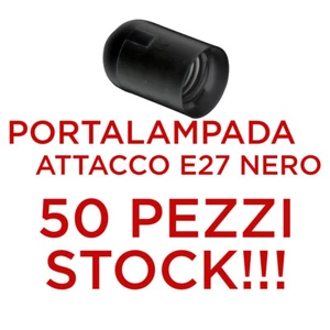 Portalampada in PVC nero per lampadina E27 confezione 50 PEZZI STOCK - Foto 1 di 2