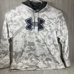 Under Armour Felpa con Cappuccio Uomo Storm 3XL Vestibilità Larga Bianco Grigio Mimetico Blu Logo - Foto 1 di 13