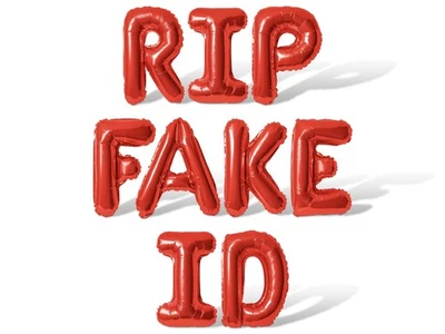 RIP поддельное удостоверение письмо воздушный шар баннер - 21-й день рождения вечеринки украшение, 21 лет - Изображение 1 из 4