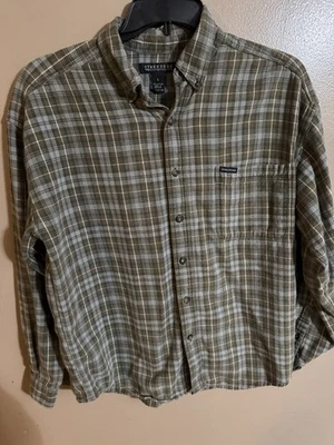 Vintage Structure Men’s Button Shirt L Cotton Green Flannel 90s Grunge - Image 1 of 4