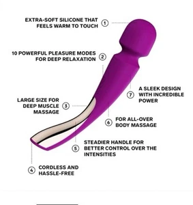 LELO Smart Wand 2 Large–Luxurious Full-Body Massager Waterproof Rose - Picture 1 of 5
