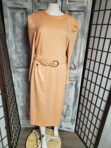 Vestido Suéter De Colección Años 80 Por Periwinkle Almohadillas para el Hombro Cinturón Puff M-L Cerradura Elástico  - Imagen 1 de 9