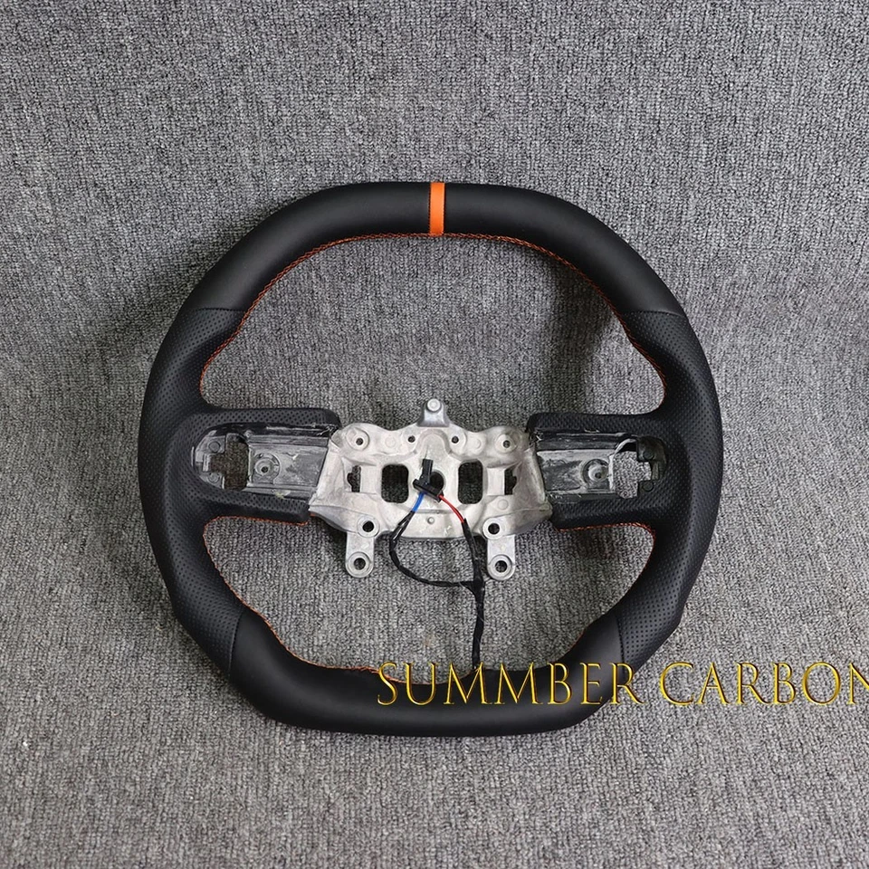 Volante de cuero con tapa plana apto para Jeep Wrangler JL/JT 18-23 con calefacción Foto 1 de 4