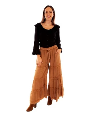 Scully Western Pants Womens Rayon Palazzo Wide Leg XL Beige F0_HC867 - Image 1 of 2