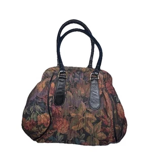 VTH Teppich Tasche Gobelin Blumen MCM Magnetverschluss Stickerei Leder Umhängetasche - Bild 1 von 10