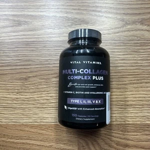 Vital Vitamins Multi Collagen Complex 150 Capsules Beauty Skin Joint Support - Picture 1 of 5