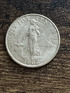 1962 Philippines 25 Twenty Five Centavos Beautiful Actual Coin TB8423* - Bild 1 von 2