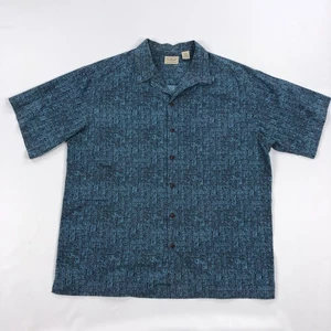 Vintage LL Bean Shirt Mens Large Loop Collar Camp Hawaiian - Picture 1 of 8