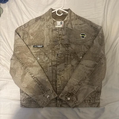 AAPE By A Bathing Ape Camo Denim Jacket with Hood - Image 1 of 4