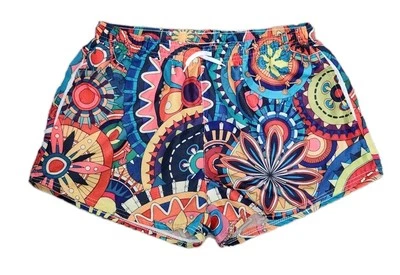 Pantalones Cortos Mujer Retro Psicodélicos Florales Años 70 Playa Forrados Con Bolsillos Grandes Hippie Foto 1 de 4