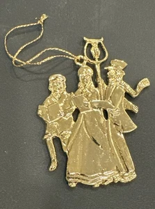Adorno navideño estilo Dickens acabado metálico dorado. - Imagen 1 de 2