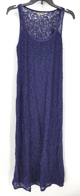 Maxi vestido de playa Tommy Bahama para mujer pequeño azul sin mangas elástico de encaje Foto 1 de 4