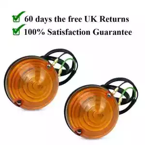 2 x Land Rover Series 2 2a 3 Early Defender Indicatore Anteriore Ambra RTC5013 - Foto 1 di 8