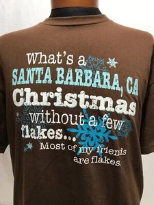 Santa Barbara California T Shirt Christmas without Snow Flakes Holiday XL t1 - Picture 1 of 2