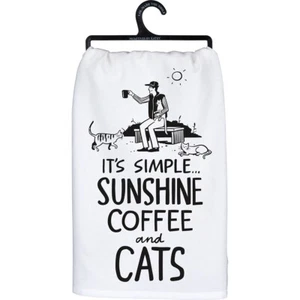 Toalla de cocina Primitives by Kathy Sunshine café y gatos 115261 nueva - Imagen 1 de 2
