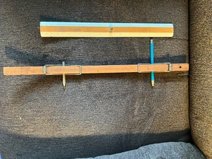 VINTAGE - Trammel Point WITH Wood Bar FOR DRAWING LARGE CIRCLES - Picture 1 of 6