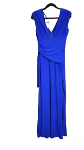 Maxi abito lungo elegante blu royal senza maniche Betsy & Adam nuovo con etichetta taglia 10 - Foto 1 di 22