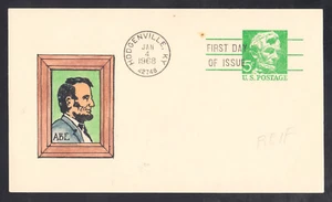 US Stamp #UX55 5c Lincoln on Herman Maul Handpainted First Day Cover VF - Picture 1 of 1