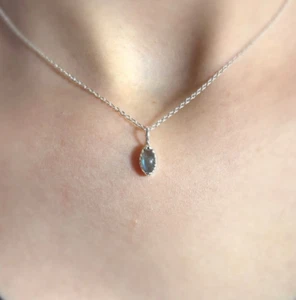 Marquise Labradorite Sterling Silver 925 Pendant Necklace Ladies Jewellery - Picture 1 of 5