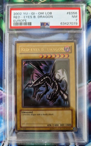 PSA 7 - Red-Eyes B. Dragon LOB-E056 Ultra Rare Unlimited Edition Yugioh