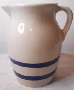 Robinson Ransbottom RRP Co Blue 8 1/4" Pottery Pitcher Roseville Ohio #303-1 - Picture 1 of 11